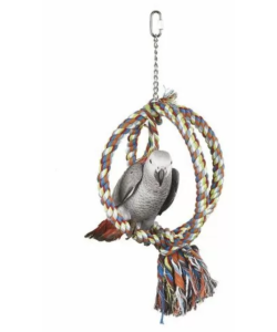 Adventure Bound Cotton Rope Sphere Parrot Toy Swing